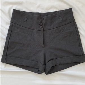 High Waist Gray Stretch Shorts - Large